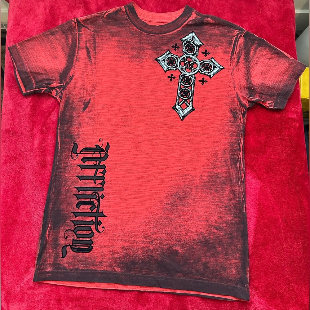 Affliction Live Fast Red Graphic Tee